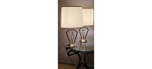 paire de lampes 1980  chrome dorée style deluxe ,  roche,,,,