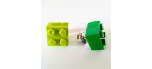 Pin's Lego, lot de 4 en vert et bleu, pour cravate, veste