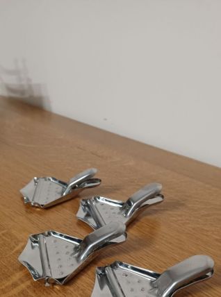 4 Presses citron individuels de table en acier inoxydable
