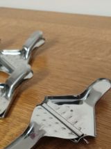 4 Presses citron individuels de table en acier inoxydable