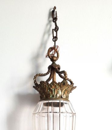 Lustre bronze et verre 