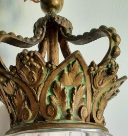 Lustre bronze et verre 