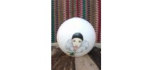 Lustre globe Pierrot  en opaline 