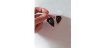Boucle d'oreille pour femme en tissu skaï brodé 