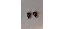 Boucle d'oreille pour femme en tissu skaï brodé 