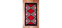 Tapis kilim ethnique oriental rouge noir beige 60x130cm