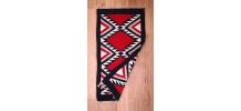 Tapis kilim ethnique oriental rouge noir beige 60x130cm
