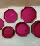 LOT 3 PETITES Boites bois  tissus et Broderies