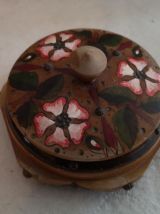 Boite à bijoux en bois peinte période 1950 