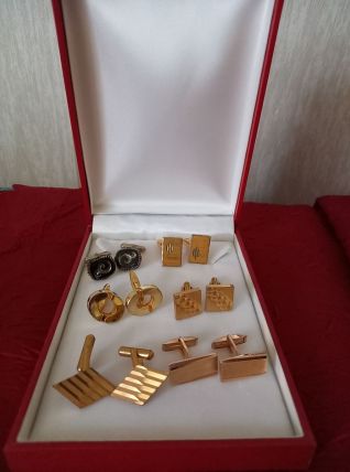 Lot de 6 paires de boutons de manchette Vintage