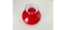 Abat-jour verre rouge opaline année 70