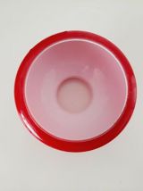 Abat-jour verre rouge opaline année 70
