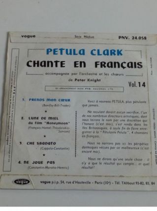 45 tours collection Petula Clark-Prends mon coeur