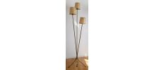 Lampadaire tripode années 50,métal doré