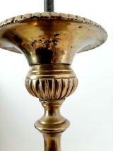 Pied de lampe en laiton ancien bougeoir