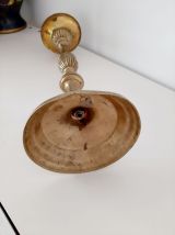 Pied de lampe en laiton ancien bougeoir