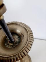 Pied de lampe en laiton ancien bougeoir