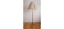 Lampadaire tripode laiton doré avec abat jour