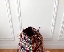 Grand Paniersac  Africain violet rouge vert avec hanses