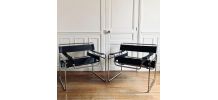 Marcel Breuer - Chaise Wassily B3 en cuir noir