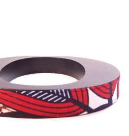Dessous de plat en bois massif et tissu africain wax,
