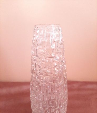 Abat jour en verre, année 60 70, verre pressé, en relief