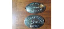 Lot deux plaques en laiton agriculteur 