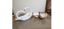 Cendrier vintage en coquillage motif signe (ref K2b)