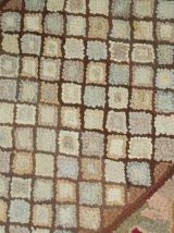 Tapis ancien Américain Hooked fait main, 1B509