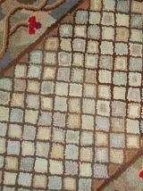 Tapis ancien Américain Hooked fait main, 1B509