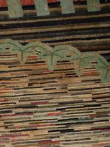 Tapis ancien Américain Hooked fait main, 1B511