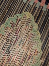 Tapis ancien Américain Hooked fait main, 1B511