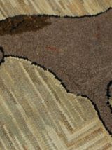Tapis ancien Américain Hooked fait main, 1B512