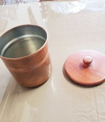 Seau à glaçon  en acier 1L couvercle en bois ( ref K6)