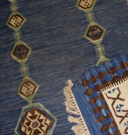 Tapis ancien Indien Dhurri fait main, 1B533