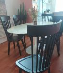 Lot 8 chaises  en noyer, Editeur italien GERVASONI