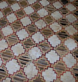 Tapis ancien Américain Hooked fait main, 1B538