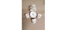 Service à thé 3 tasses avec 6 sous tasses ( ref K 17 )