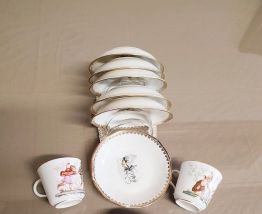 Service à thé 3 tasses avec 6 sous tasses ( ref K 17 )