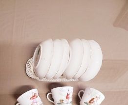 Service à thé 3 tasses avec 6 sous tasses ( ref K 17 )