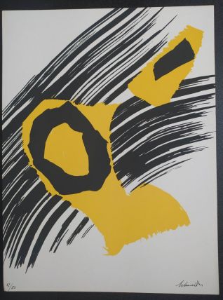 Gérard Schneider, suite de 5 sérigraphies abstraites