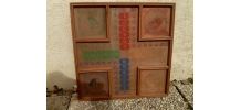 plateau en bois jeu petits cheveaux , vintage
