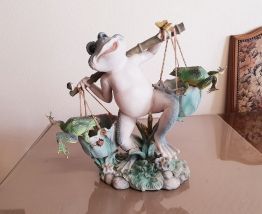 Grenouille et ses petits pour déco jardin ( ref K 31)