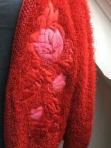 Gros gilet doudou rouge vintage - Taille unique - TBE