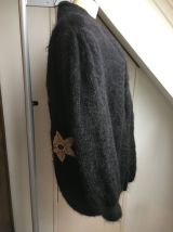 Gros gilet doudou vintage noir Carletti - Taille unique - Bo