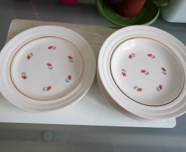 Assiettes creuses en porcelaine Babel de St Amand de 1950