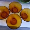 Lot de 4 bols en verre Duralex orange/ambré vintage