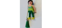 Collier Playmobil vert clair et foncé à pompon