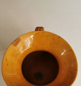 Cruche jaune céramique vintage hauteur 22.5 cm
