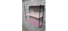 Etagere string  rose montants noir. 47x49x16 tres belle 1960